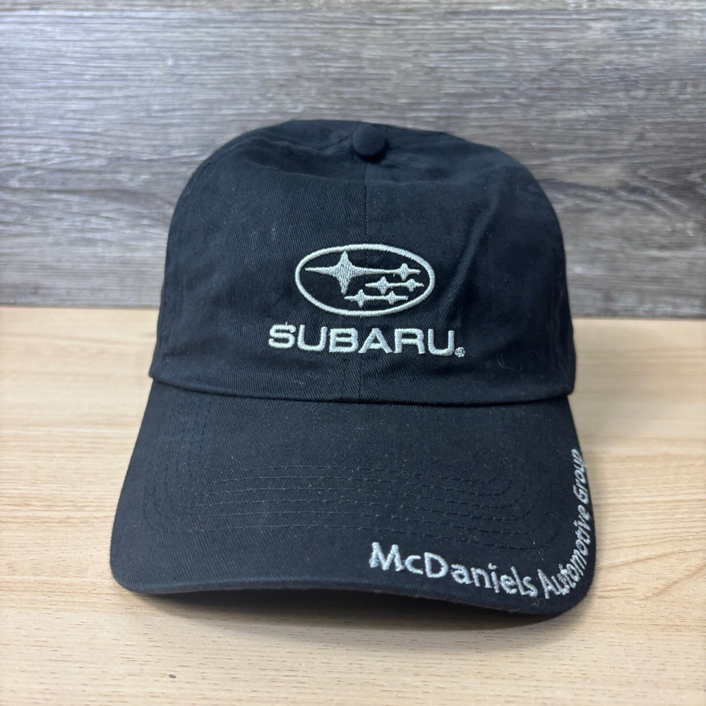 Subaru Hat Cap Strap Back Black Cars Logo Outdoors Adjustable